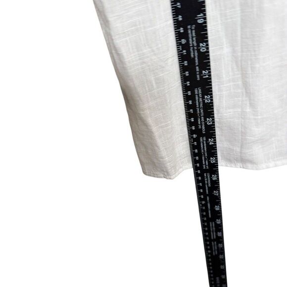 Unique Spectrum Blouse Women's Large V-Neck Embroidered Short Sleeve Tie Top - Picture 7 of 10